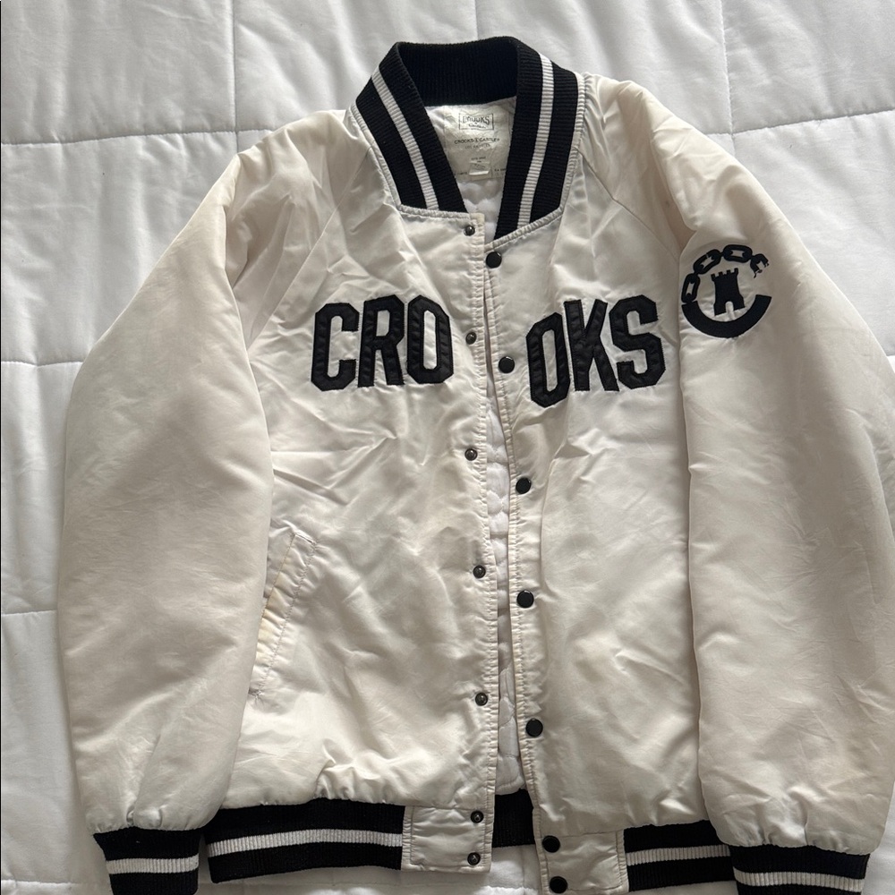Crooks & Castles Black and White Varsity Jacket - Picture 1 of 7